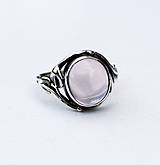 Prstene - Rose quartz leaves ring - 4145542_