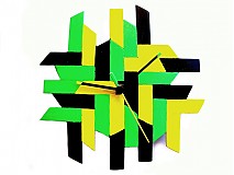 - Mosaic žlto-zelené nástenné hodiny - 1002885