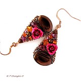 - Náušnice Rose with chocolate... - 1040894