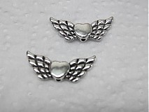 - Starostrieborný medzikus - krídla so srdiečkom 21.5x8mm - 1214271