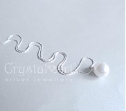  - Dlhá strieborná retiazka so Swarovski perlou - 1215733