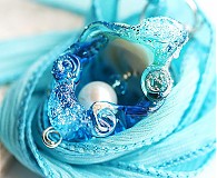 - Aqua Blue Glass Shell - 1262420
