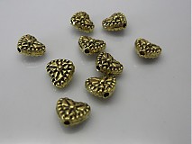 - Starozlatý medzikus - srdiečko 8x7mm - 1367415