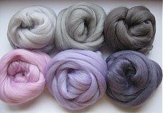 - Merino vlna na plstenie - fialovosivá 60 g - 1371119