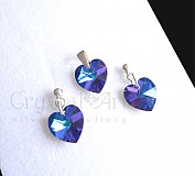  - Swarovski srdiečka v striebre - 1388820