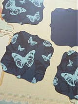 - visačka/ ozdôbka/ papier modrý motýľ - 1405149