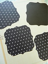 - visačka/ ozdôbka/ papier čierna s bielou bodkou - 1405170