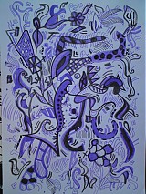  - Abstraktné umenie-fialové- ZĽAVA! - 1412286