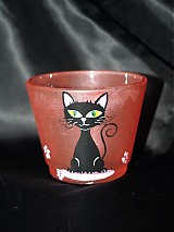  - Svietnik na čajovú sviečku - Black Cat (red) - 1412463