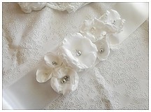 - Opasok svadobný silver white - 1424605