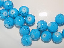 - Sklenené korálky 12 mm - modrá - 1kus - 1430866