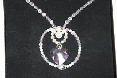 - Nádherný náhrdelník Swarovski elements Heart Light Rose 28 mm - 1435043