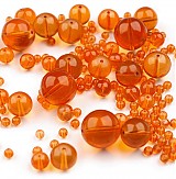 - Sklenené korálky mix - oranžová (cca 30 g) - 1444482