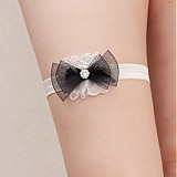  - svadobný čipkový podväzok Noir Elegance   - 1450254