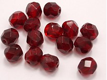  - Jablonecké korálky tmavočervené, 6mm, 80ks,X6033 - 1452654