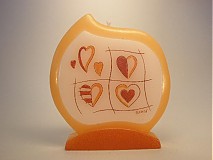  - sviečka srdce lososová - 1454109