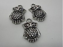 - Starostrieborny prívesok - sova - 23x13mm - 1466127