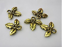 - Starozlatý prívesok - lístky - 13x14mm - 1466182
