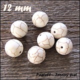  - Biely tyrkenit, 12 mm - 1 ks - 1467031