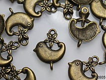 - 22605 Ramínko bronz ptáček 25/18, bal. 2ks - 1467507