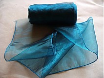 - organzová stuha 11cm/ petrolej - 172219