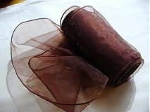  - organzová stuha 11 cm horká čokoláda - 173366