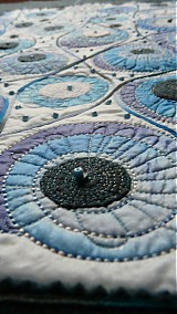  - Art quilt-modré krúženie - 306652