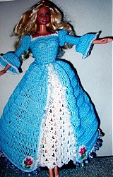  - Bielo modré šaty pre Barbie - 307964