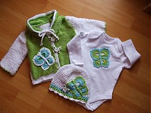  - Bielo-zelená súprava s motýľmi - 412582