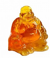  - Figúrka z jantárovej živice Šťastný buddha 4 cm - 472348