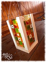 - drevený lampáš - kockavý - 510585