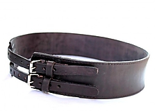  - Široký kožený opasek, ručně šitý - 515015