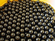 - Sklenené voskované perly čierne 8mm 20ks  - 619472