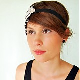 - Čelenka CURLY vintage black and white - 631855