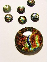 - Kabošón dichroické sklo, Ø 30mm, rôzne farby - 706973