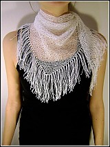  - Biela šatka so strapcami - AKCIA - 716933