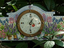 - NÁSTENNÉ HODINY kvetiny 38x15 cm - 741307
