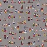  - Japonská látka ľan-bavlna: Matryoshka Grey - 774679