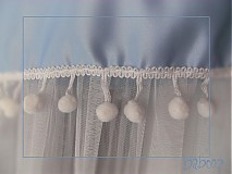  - Baldachýn modrý s pompons - 82061
