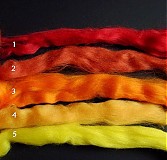- Merino vlna na plstenie /10g, H. Červeno-žlté odtiene - 839245