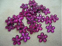  - Plastové kvietky 11 mm -tmavoružová - 858744