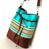  - BigBag - Hnedo-tyrkysová s prúžkami - 891773