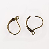 - NÁUŠNICOVÝ uzáver, Antický BRONZ, 15x10mm /2ks - 898157