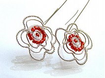 - Silver Roses, náušnice - 90353
