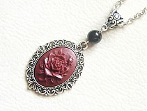 Náhrdelníky - cameo purpurová ruža - 938790