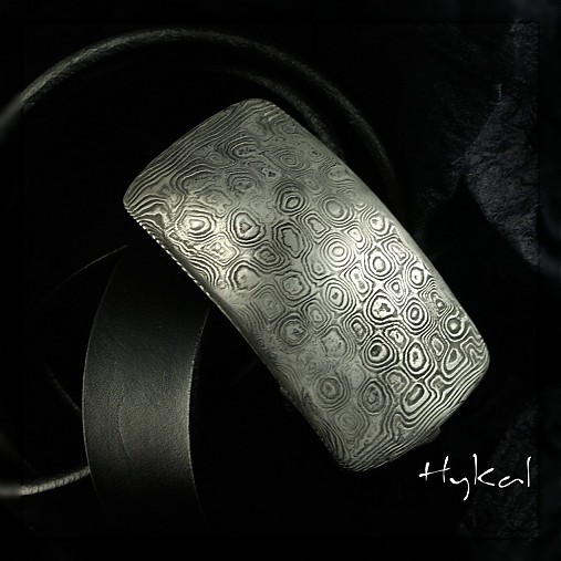  - Kovaná spona damasteel a kožený opasek - Gentleman - 15205
