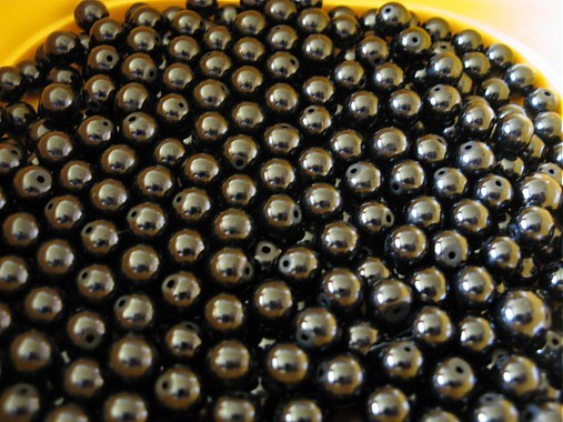 - Sklenené voskované perly čierne 8mm 20ks - 619472