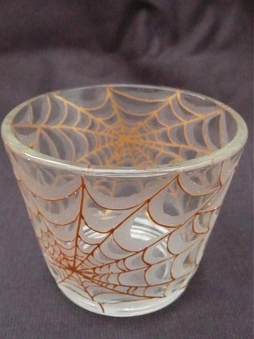 - Svietnik na čajovú sviečku - Spider Web (Gold)) - 884061