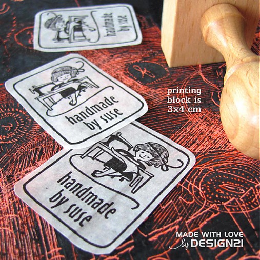Materiál ručne robený - Krajčírka: pečiatka 3x4 cm - 3743266_