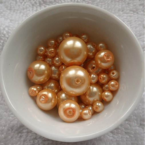Voskované perly MIX4-12mm (zlatá)